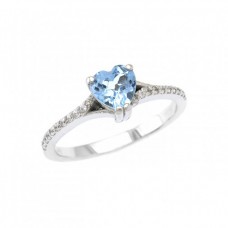 Δαχτυλίδι Λευκόχρυσο 14Κ BLUE TOPAZ (RI443 - RW216)